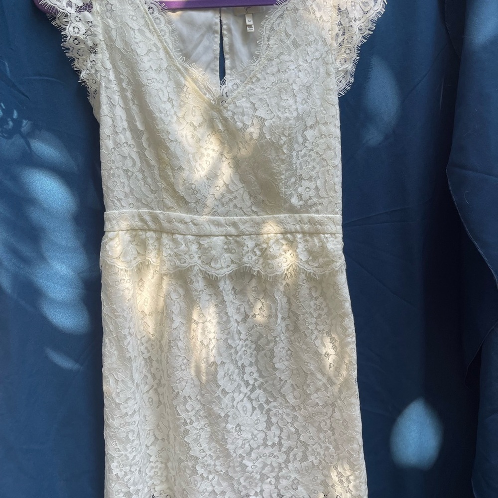 Joie Cream Lace Mini Dress